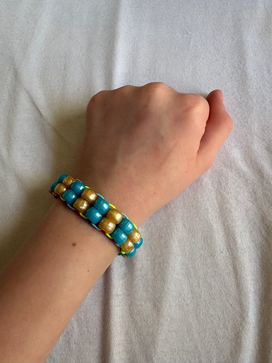 Medium blue and yellow cuff