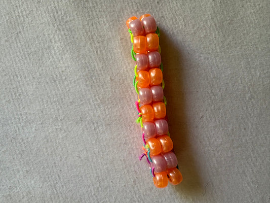 Medium Metallic pink and orange Kandi cuff